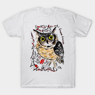 Spotted Eagle Owl, Bubo africanus, Gevlekte Ooruil T-Shirt